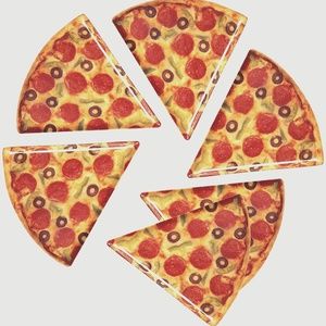 6-Piece Melamine 9 Inch Pizza Serving Plate in gift box